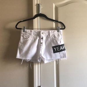 Zara girls white denim shorts